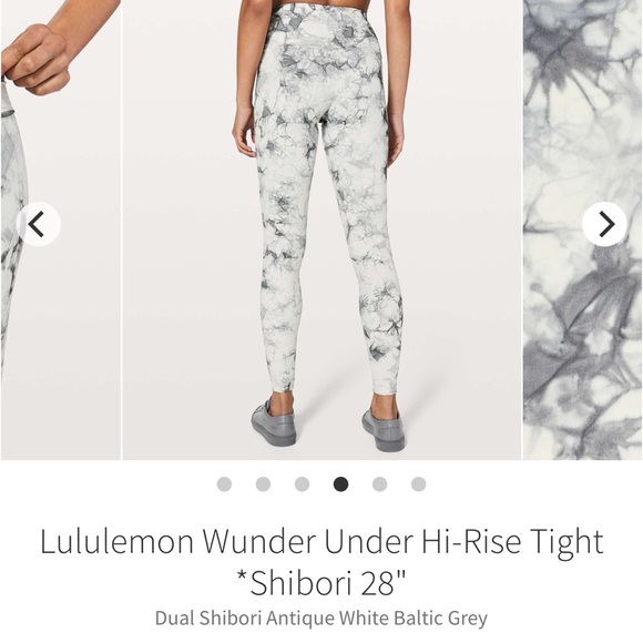 Lululemon Wunder Under Hi-Rise Shibori Dual Shibori Antique White Baltic Grey - Picture 3 of 8